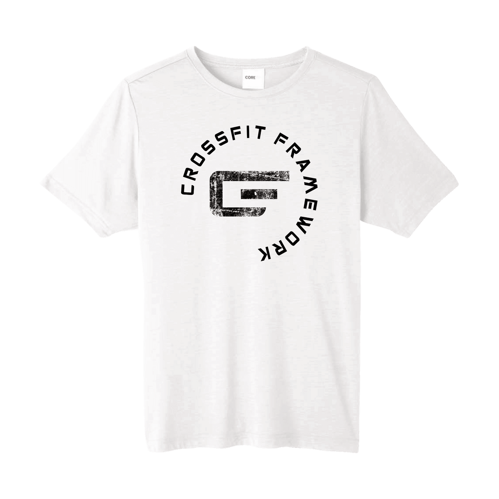 CFFW 'Infinity Circle', White Performance T-Shirt.
